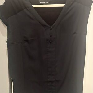 Elegant Black Blouse with Solid Design